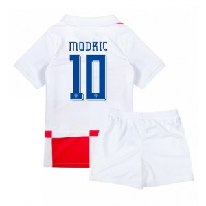 Fotbalové Dres Chorvatsko Luka Modric #10 Dětské Domácí Oblečení ME 2024 Krátký Rukáv (+ trenýrky)